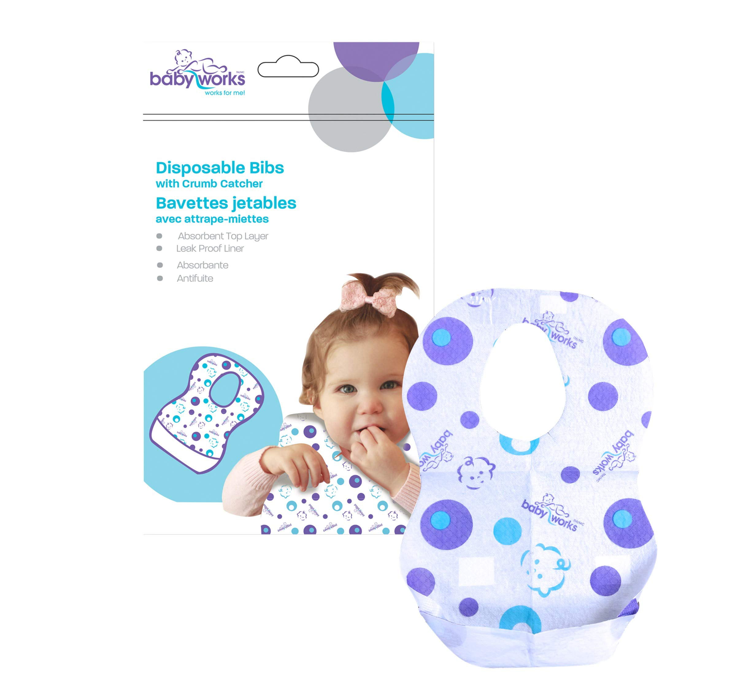 Disposable Baby Bibs | with Crumb Catcher | Adjustable Size for Babies ...