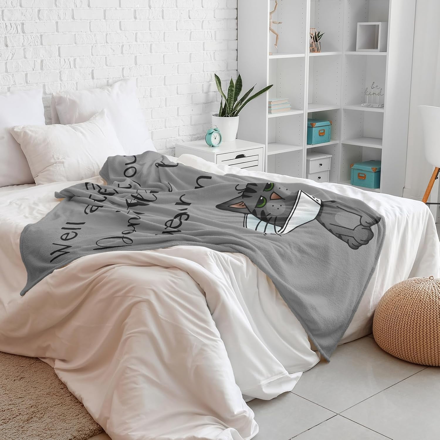 Get Well Gifts for Women/Men After Surgery, Sympathy Gift, Get Well Soon Blanket, Feel Better/Surgery Recovery Gifts for Women, After Surgery Gifts, at Least You Dont Have To Wear A Cone Throw