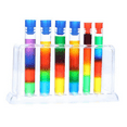 thumbnail image 3 of 3X Plastic Clear Test Tube Rack 6 Holes Stand Lab Test Tube Stand Shelf School Supply Lab Equipment 16.7X8X3 cm, 3 of 5