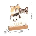 thumbnail image 3 of 2026 3D Cat Theme Desktop Calendar, Wooden Base Standing Calendar, Cute Cartoon Home Decor, Desk Ornament for Cat Lovers, Office Desk Organizer, Animal Themed Decor, for Desk Shelf, 3 of 9