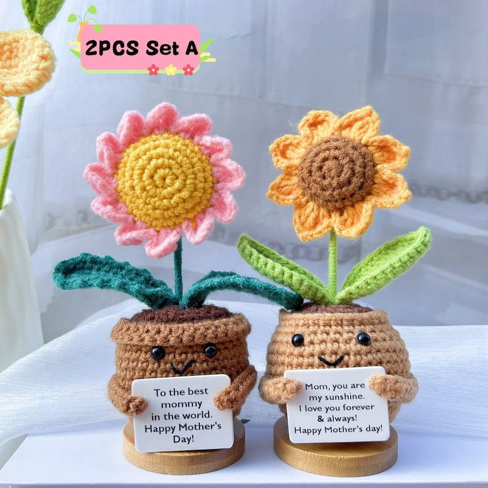 Handmade Crochet Sunflower/Daisy/Heart Shape Flower-Emotional