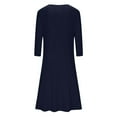 thumbnail image 6 of Hfyihgf Women's Fall Casual 3/4 Sleeve Dresses Crewneck Empire Waist Loose A-Line Flare Midi Dress Z1-Navy XXL, 6 of 9