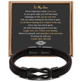 thumbnail image 2 of Pulsera de cuero de acero inoxidable para viajeros lovemyson pulsera de acero inoxidable negra con succión magnética para hombre, 2 of 6