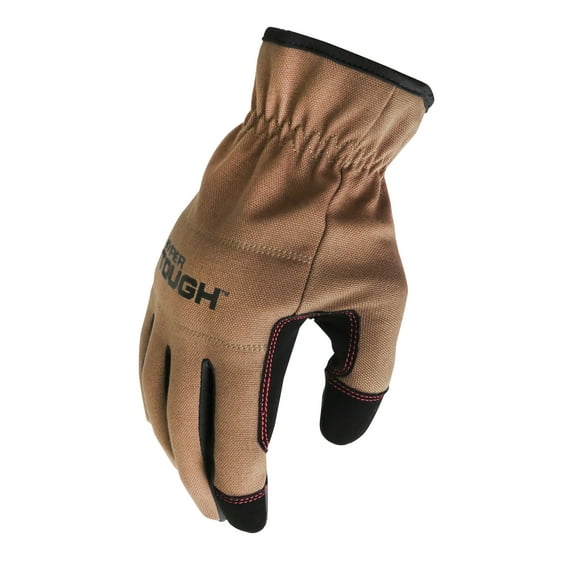 Hyper Tough Duck Canvas, Utility Work Gloves, Brown, Men's Large