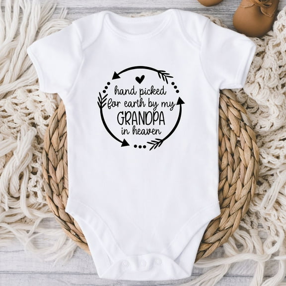 Grandpa In Heaven Baby Bodysuit, Hand Picked For Earth By My Grandpa In Heaven Bodysuit, Memorial Baby, Baby Shower Gift Cute Baby Onesie, BABY BODYSUIT LAT 4424