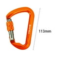 thumbnail image 5 of Climbing Carabiner Clip, Durable D Shaped, Aluminum Alloy Lightweight Carabiners Orange Color Screw Lock, 5 of 8