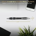thumbnail image 5 of 10 Silver Accent Grip Plastic Pens Pack - Click action, Rubber Grip - Black, 5 of 5