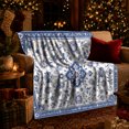 thumbnail image 3 of Intricate Blue Mandala Medallion, Mystical Botanical Garden Scene, Warm Flannel Blanket for Cabin and Lodge, Garden Lovers Thanksgiving Gift, Artistic Home Decor, 3 of 9