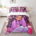 thumbnail image 2 of Black Hair Comforter Set 7 Piece Bed in a Bag Twin,American African Princess Magical Bedding Sets Afro Sheet Set with Comforter, 2 of 5