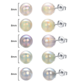 thumbnail image 2 of Vissen 5 pairs Colour Pearl Stud Earrings Set for Women Jewelry White Light Pink/Grey Pearl Earrings Stainless Steel Stud Earrings Hypoallergenic, 2 of 4