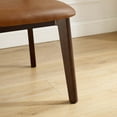 thumbnail image 3 of Art Leon Mid Century Dining Chairs Set of 2, Genuine Leather Rattan Cane Back with Ash Frame, Brown, 3 of 7