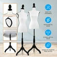 thumbnail image 3 of Female Dress Form Mannequin Torso Display Mannequin Body with Adjustable Tripod Stand for Clothing Dress Jewelry Display (White), 3 of 7