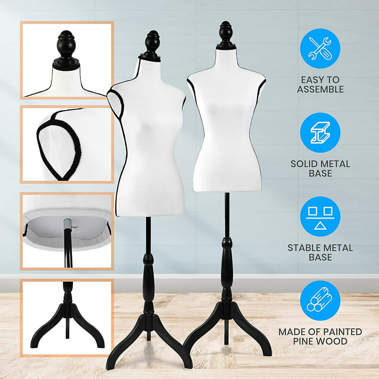 PetGirl Mannequin Body Female for Clothing Dress Display Sewing Mannequin Stand with Tripod, White, White