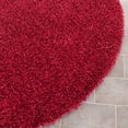 thumbnail image 3 of SAFAVIEH Clyde Solid Plush Polyester Shag Area Rug, Red, 5' x 5' Round, 3 of 5