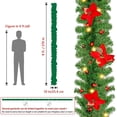 thumbnail image 4 of 9FT Pre-lit Artificial Christmas Garland, Green Rattan with Red Flower Decorations Battery Operated LED Lights for Home Stairs Fireplace Front Porch Door Display Indoor Outdoor Christmas Decor, 4 of 6