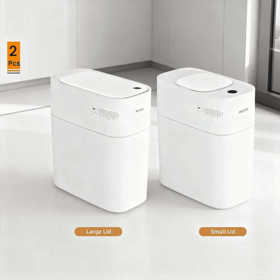 Joybos Bathroom Trash Can, White, 2-Pack
