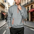 thumbnail image 7 of Cethrio Boys Half Zip Sweatshirts Size 14, Pullover Long Sleeve Fleece Lined Casual Fall Tops with Pockets Gray, 7 of 7