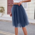 thumbnail image 5 of BRDFRL Women A-Line Tulle Skirt Tutu Knee Length Navy M, 5 of 6