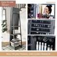 thumbnail image 6 of Onbeam Modern 360° Swivel Jewelry Armoires in Gray with LED Lights and Mirror for Adult Women, 6 of 7