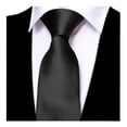 thumbnail image 3 of Scott Allan Collection Solid Black Tie for Men | Standard Size 3" Black Necktie for Adults and Teenagers, 3 of 11