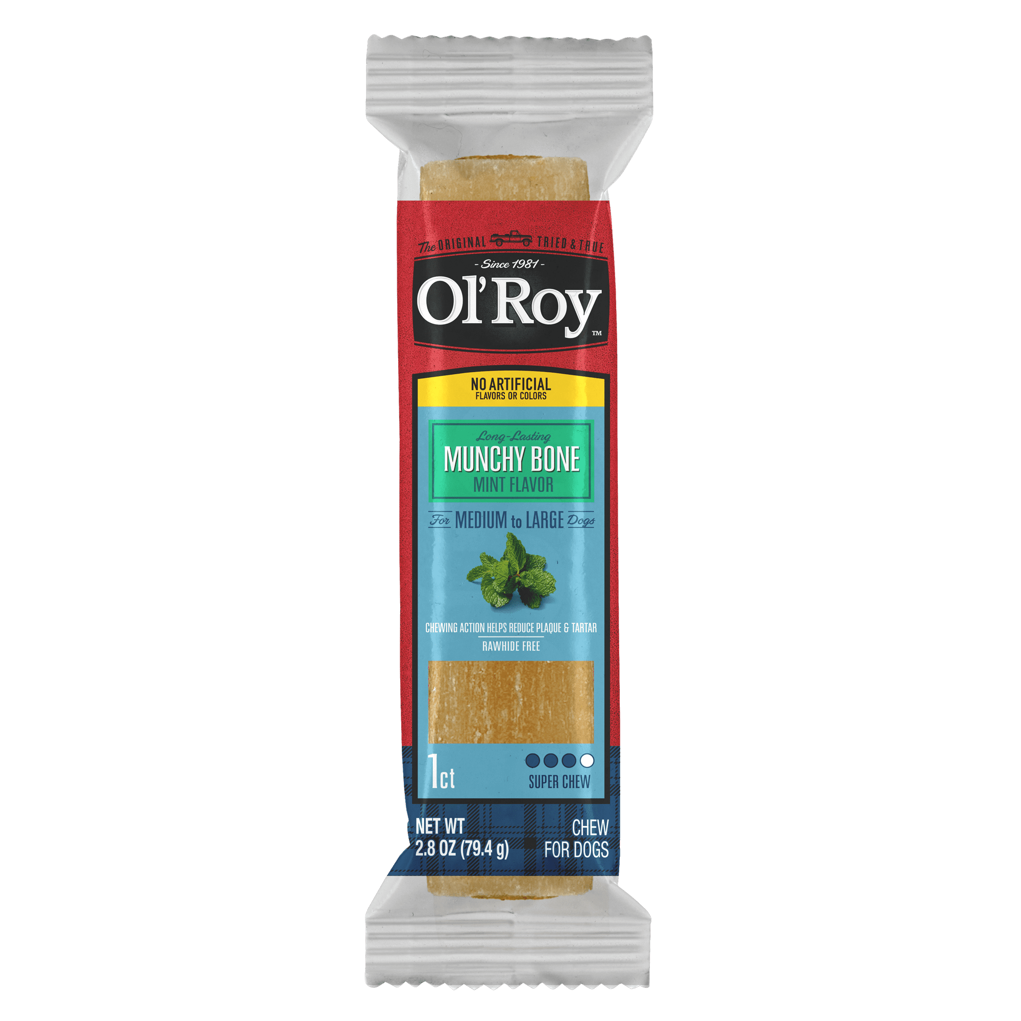 (6 pack) Ol' Roy Munchy Bone Mint, 2.8 oz, 1 Count