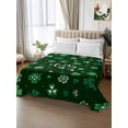 thumbnail image 3 of Twin Size Flat Sheet Only, Lucky Ireland, Soft Brushed Microfiber Bed Sheets, St. Patrick's Day Spring Shamrock Green Hotel Quality Breathable Bedding Top Sheet, Easy Care, 66"x96", 3 of 9