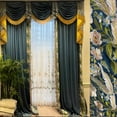 thumbnail image 2 of New Custom Blue Embroidered Velvet Patchwork Thickened Blackout Curtains for Living Room Bedroom Villa Embroidery Window Screen, 2 of 4