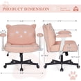 thumbnail image 3 of Criss Cross Legged Chair with Wheels and Flip-up Arms, Ergonomic Wide Seat Computer Desk Chair, Comfortable Home Office Computer Chair 300lbs, 3 of 9