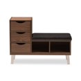 thumbnail image 3 of Hawthorne Collection Storage Shoe Storage Bench in Walnut, 3 of 5