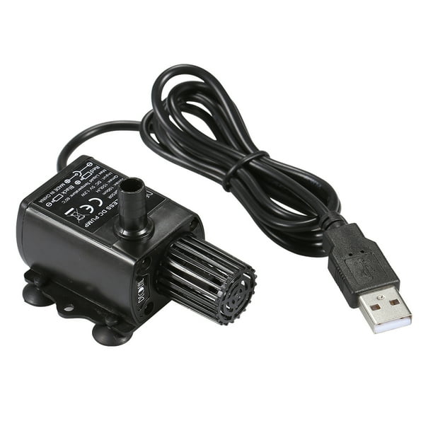 Fuente de estanque DECDEAL USB Bomba de agua sin escobillas con boquillas Colador Ultra silencioso Mini DC5V Micro bomba de aceite de agua sin escobillas Bomba sumergible a prueba de agua Bomba de acu Maboto Fuente de estanque