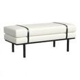 thumbnail image 2 of HomePop Modern Industrial Upholstered Bench with Metal Base, 46"W x 20"D x 18"H, Cream Boucle/Black, 2 of 9