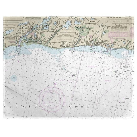 Betsy Drake PM13229HP 14 x 18 in. Harwich Port, MA Nautical Map Place Mat - Set of 4