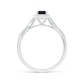 thumbnail image 2 of ANGARA Natural Emerald-Cut Sapphire Halo Twisted Shank Ring in 14K White Gold for Women (Size-6x4mm) | September Birthstone, Birthday, Anniversary, Jewelry Gift for Women | Natural Blue Sapphire Ring, 2 of 8