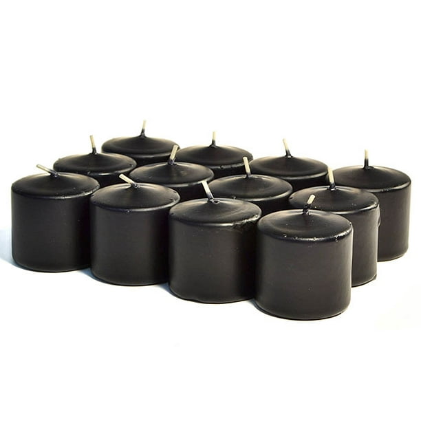 3 Boxes of Unscented Black Votives 15 Hour Votive Candles Pack 12 per