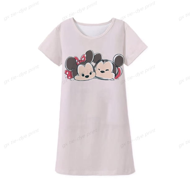Disney Mini ropa de verano para niños y niñas, Mini vestido suelto suave estampado para bebés, adecuado para niños de 2, 3, 4, 5, 6, 77T-8T Gao Jinjia LED