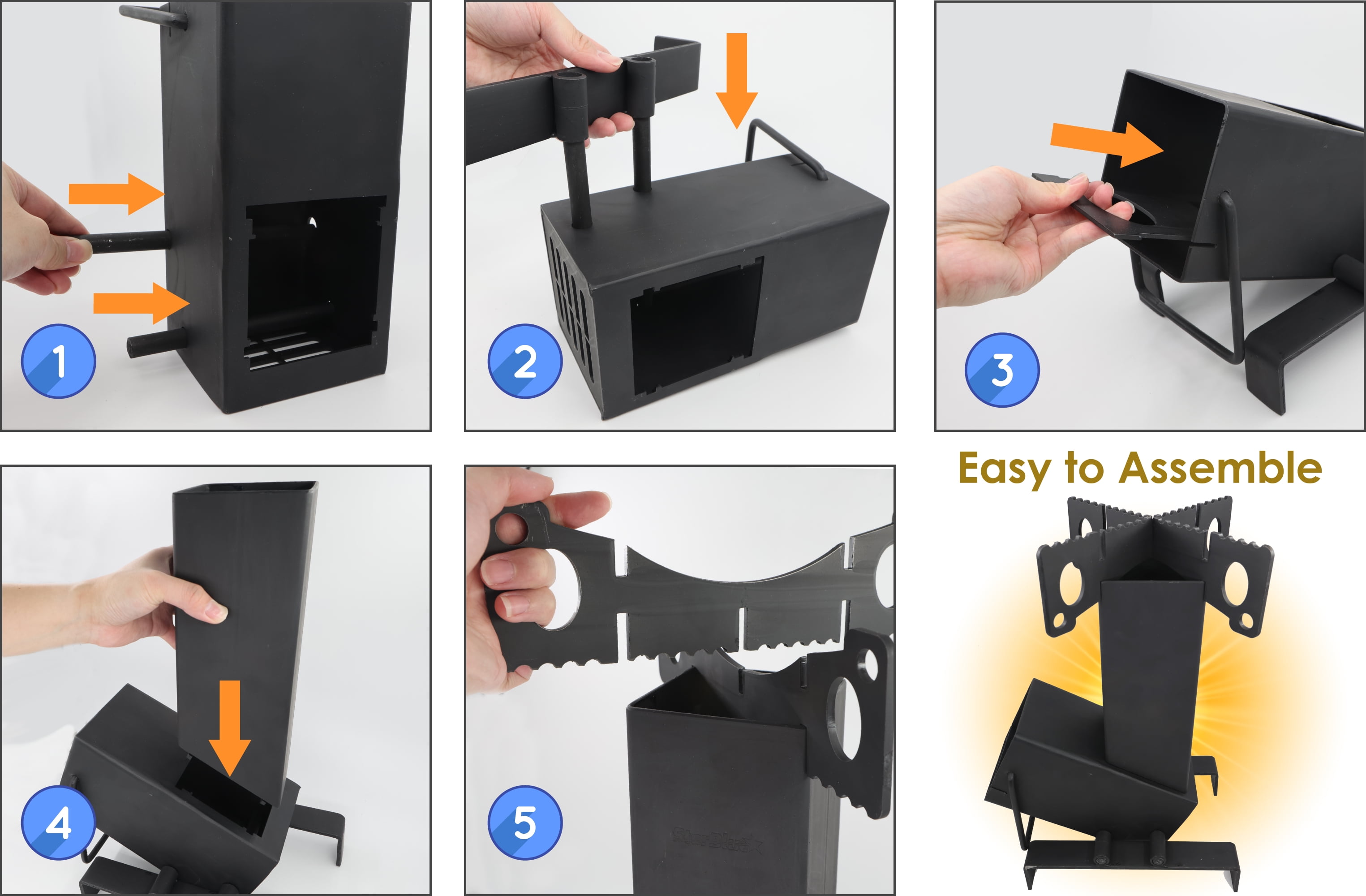 Collapsible Rocket Stove by StarBlue with FREE Carrying Bag