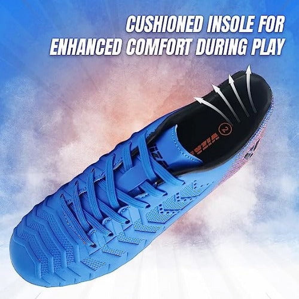 Vizari Kids Laguna Junior Firm Ground Outdoor Soccer Cleats/Shoes | for Boys and Girls - Royal Blue / Orange