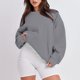 thumbnail image 5 of ICHUANYI Clearance Fashion Women Comfortable Casual Pocket Color Long Sleeve Round-Neck Blouses T-shirt Tops(Gray, L) ICHUANYI WER2023081511745, 5 of 9