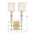 thumbnail image 4 of 8102-AG Crystorama Lighting Paxton - Two Light Wall Sconce-Aged Brass Finish, 4 of 6