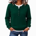 thumbnail image 7 of cocolona Womens Sweatshirts no Hood Crew Neck Patchwork Casual Long Sleeve Button Trendy Pullover Sweatshirts, 7 of 7