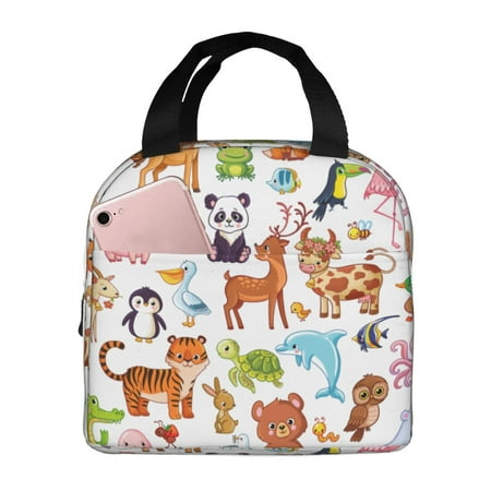 Insulated Lunch Bag for Women Men - Animal Cartoon Style Leakproof Cooler Lunch Box for Women Men  Lunch Tote Bags for Work School Picnic Travel
