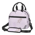 thumbnail image 1 of DouZhe Lunch Bags for Women and Men, Pink Boho Plants Drawing Prints Reusable Portable Insulated Cooler Waterproof Lunch Tote Bag for Travel Work School Picnic, 1 of 7