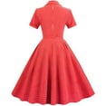 thumbnail image 3 of IBTOM CASTLE Women's Vintage Dress Plaid Floral Cocktail Party Swing Dresses 1950s Retro Gown Wedding Formal A-line Midi Dresses L Red Plaid, 3 of 8