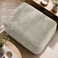 thumbnail image 4 of Yomsum Oversized Ottoman Bench, Soft Plush Upholstered Footrest, Rectangular Floor Ottoman for Living Room, Extra Seating, Coffee Table Alternative, Beige, 4 of 8