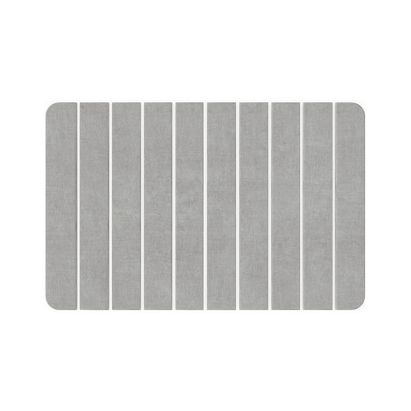 Diatomite Super Absorbent Quick Drying Stone Bath Mat - Gray, Medium - 24 in. x 15 in, by 90210 Kitchen and Bath