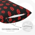 thumbnail image 3 of Hirioo Red Beautiful Lips for Plush Pillow Cover for Bedroom and Living Room ,Elegant, Comfortable Home Decor-14"x20", 3 of 6