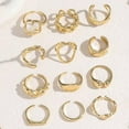 thumbnail image 6 of Chunky Gold Rings Set for Women Gold Stacking Knuckles Rings Set Accessorie Open Ring Boho Prom Costume Jewelry, 6 of 14