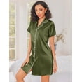 thumbnail image 2 of Ekouaer Silk Nightgowns for Women Button Down Nightshirts Short Sleeve Sleepshirts Sexy Nightdress Satin Sleepwear, 2 of 6