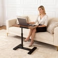 thumbnail image 2 of Walnut Tilting Height Adjustable Mobile Rolling Laptop Standing Desk, 2 of 8