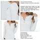 thumbnail image 4 of Camisa pulóver de mujer de manga larga de Color puro informal con botones delgados en la parte delantera de punto acanalado túnica de otoño para otoño blanco de primavera XL, 4 of 5